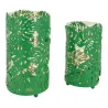 Photophores ronds verts feuilles tropicales métal (Lot de 2)