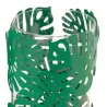 Photophores ronds verts feuilles tropicales métal (Lot de 2)