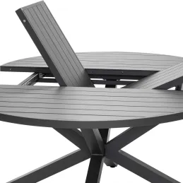 Table ronde extensible 8 à 10 personnes en aluminium Palma