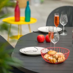 Table ronde extensible 8 à 10 personnes en aluminium Palma