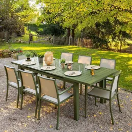 Table en aluminium extensible 8 à 10 personnes Santorin