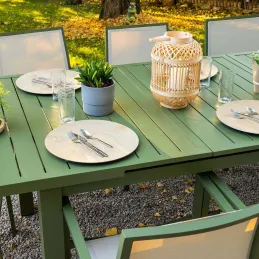 Table en aluminium extensible 8 à 10 personnes Santorin
