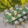 Table en aluminium extensible 8 à 10 personnes Santorin