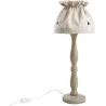Lampe à poser en bois et coton écru