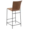 Tabouret de bar en cuir de chèvre et métal