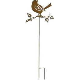 Tuteur déco oiseau sur branche en fer 36 x 102 cm