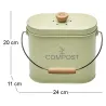 Composteur de cuisine ovale en métal avec filtre