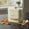 Composteur de cuisine ovale en métal avec filtre