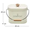 Composteur de cuisine ovale en métal avec filtre