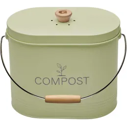 Composteur de cuisine ovale en métal avec filtre