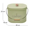 Composteur de cuisine ovale en métal avec filtre