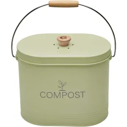 Composteur de cuisine ovale en métal avec filtre