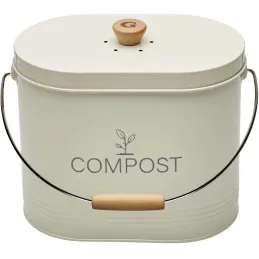 Composteur de cuisine ovale en métal avec filtre