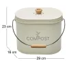 Composteur de cuisine ovale en métal avec filtre