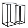 Sellettes carrées en bois et métal (Lot de 2)