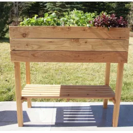 Potager sur pied en mélèze huilé 100 x 30 x 95 cm