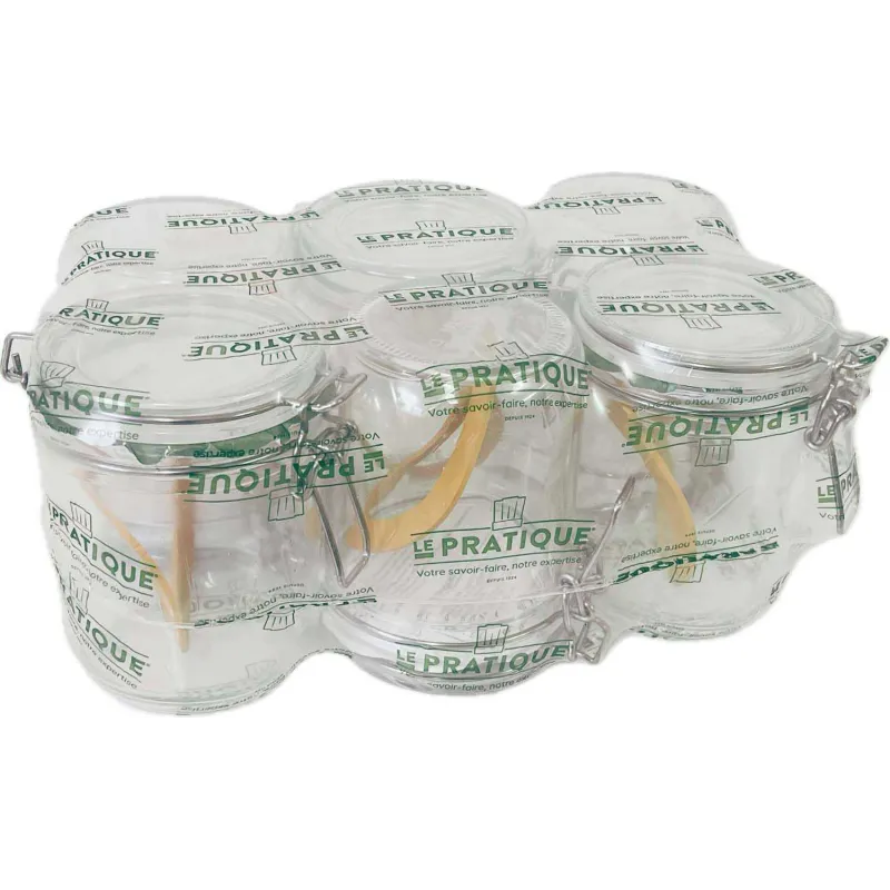 Set de 6 bocaux en verre à armature