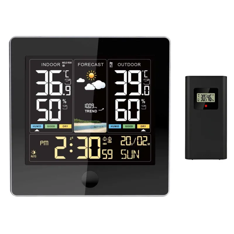 Station météo électronique avec capteur extérieur sans fil