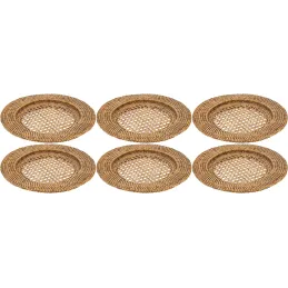 Dessous d'assiette en rotin et cannage (Lot de 6)