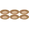 Dessous d'assiette en rotin et cannage (Lot de 6)