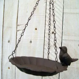 Mangeoire à oiseaux suspendu avec oiseau décoratif
