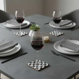 Set de 4 dessous de verre avec support