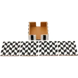 Set de 4 dessous de verre avec support