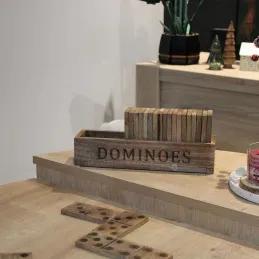 Jeu de dominos en bois de manguier