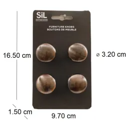 Ensemble de 4 boutons de meuble en alu