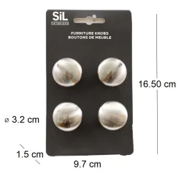 Ensemble de 4 boutons de meuble en alu