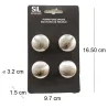 Ensemble de 4 boutons de meuble en alu