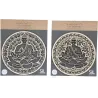 Décoration murale ronde Bouddha 40 cm en bois sculpté