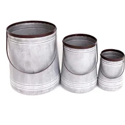 Ensemble de 3 pots porte-plante en zinc