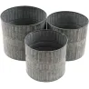 Ensemble de 3 cache-pots en zinc