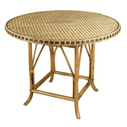 Table en rotin patiné et coloré