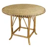 Table en rotin patiné et coloré