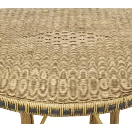Table en rotin patiné et coloré