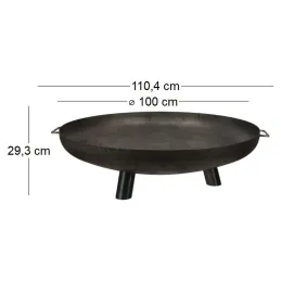 Brasero en acier 3 larges pieds