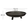 Brasero en acier 3 larges pieds