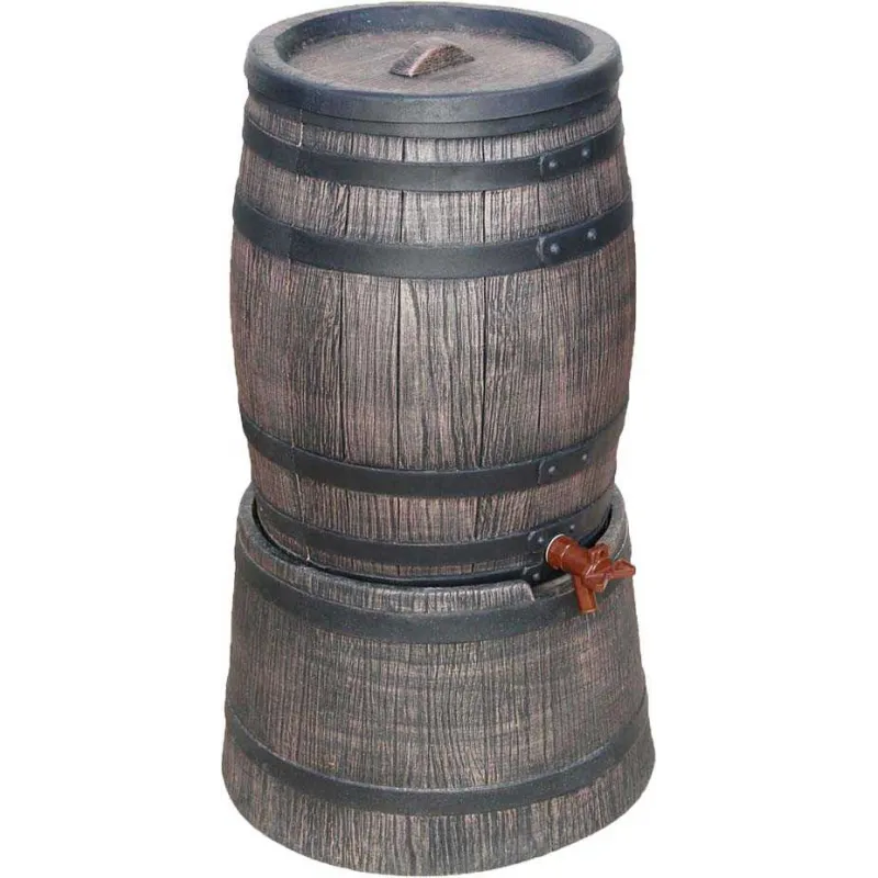 Récupérateur d'eau de pluie en polyéthylène avec support Barrel