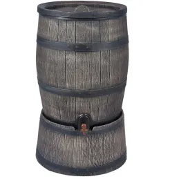 Récupérateur d'eau de pluie en polyéthylène avec support Barrel