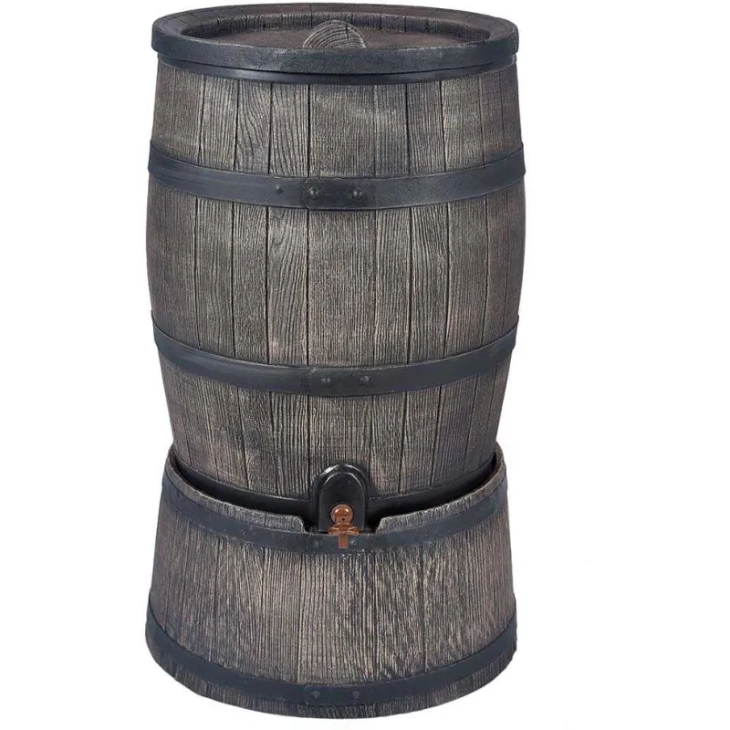 Récupérateur d'eau de pluie en polyéthylène avec support Barrel