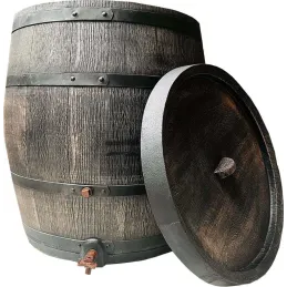 Récupérateur d'eau de pluie en polyéthylène avec support Barrel