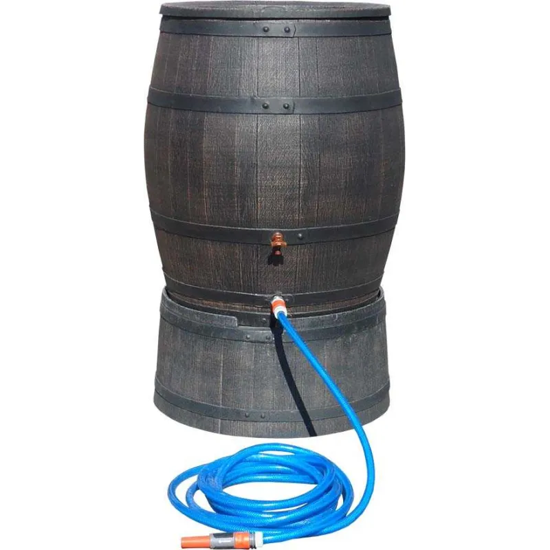 Récupérateur d'eau de pluie en polyéthylène avec support Barrel