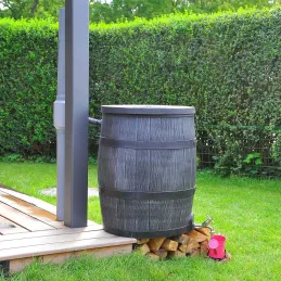 Récupérateur d'eau de pluie en polyéthylène avec support Barrel