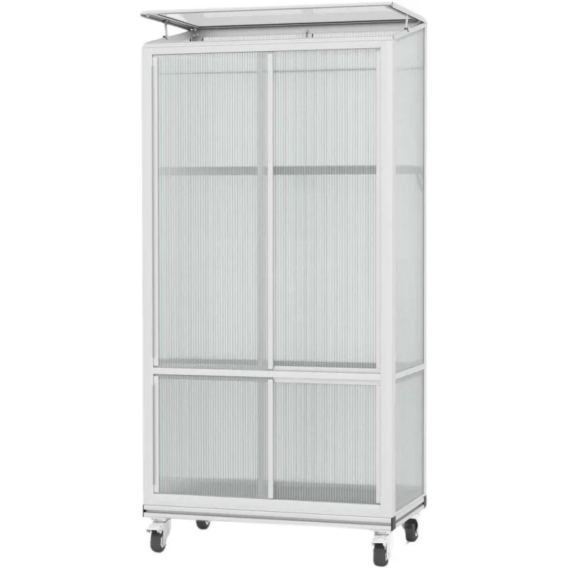 Serre de balcon en polycarbonate 4 mm et aluminium sur roulettes  Polis