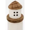 Phares en bois naturel et blanc (lot de 3)