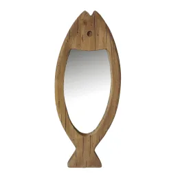 Miroir poisson en bois recyclé
