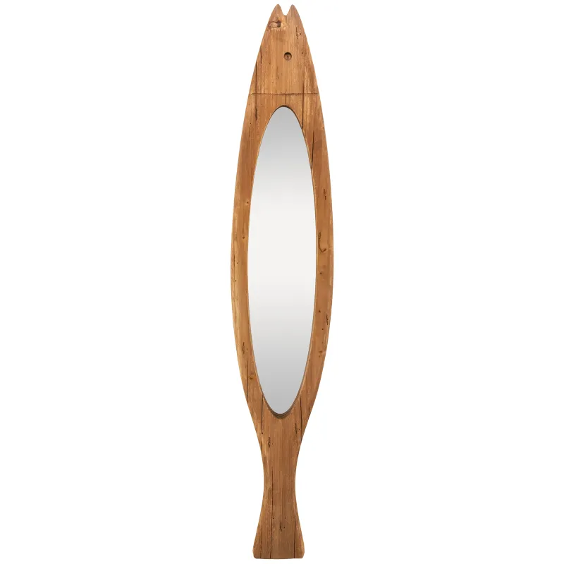 Miroir poisson en bois recyclé