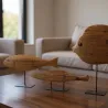 Poisson sur pied en bois recyclé et métal